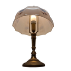 Vintage Messing Lamp Met Witte Opaline Kap thumbnail 3