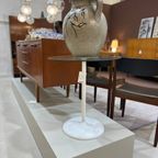 Vintage Ronde Bijzettafel - Wit, Glas Jaren '70 thumbnail 4