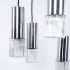 Vintage Cascade Glass En Chromen Hanglamp, 1960S thumbnail 9