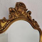 Vintage Goudkleurige Barok Rococo Spiegel Kuifspiegel Schouwspiegel 119 thumbnail 3
