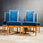 Art Deco Eetkamerstoelen – Pander Stijl – Blauw thumbnail 4