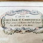 Originele Kaart - "Carte De L'Isle St Christoble: Pour Servir A L'Histoire Generale Des Voyages P thumbnail 4