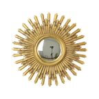 Grote Gouden Zonnespiegel Sunburst Resine Convex 56cm thumbnail 2