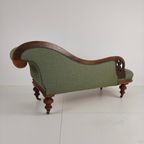 Antieke Engelse Victoriaanse Chaise Lounge - Gemaakt Van Mahonie, Prachtig Gestoffeerd thumbnail 7