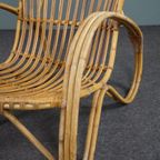 Zeldzame Rotan Fauteuil, Rohé Noordwolde 1950 thumbnail 9