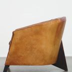 Unieke, Tijdloze Vintage Schapenleren Art Deco Design Fauteuil Van Bart Van Bekhoven thumbnail 4