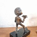 Bronzen Beeldje Gesigneerd Mr Politie Ober thumbnail 3