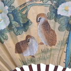 Grote Vintage Chinese Waaier Met Vogels thumbnail 8