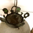 Art Deco Luster Met Gefumeerd Glas thumbnail 4