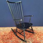 Vintage Schommelstoel, Zwarte Spijlen Stoel, Rocking Chair thumbnail 3