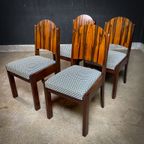 Mid-Century Art Deco Stijl Eetkamerstoelen- Set Van 4 thumbnail 2