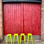 4X Lime Groene Retro Barkruk Metaal thumbnail 10