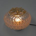 Vintage Plafondlamp Met Glazen Kap thumbnail 5
