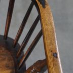 Prachtige, Elegante Antieke Houten Spijlen/ Stickback Windsor Stoel Met Een Mooie Kleurencombinat thumbnail 6