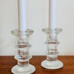 Vintage Scandinavische Pukeberg Iceglass Kandelaars thumbnail 3