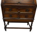 Antieke Secretaire Met Gedraaide Poten Jaren 50 Design thumbnail 11