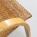 Rare Lounge Chair In Cane And Wood, 1960S thumbnail 9