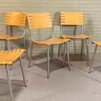 Set Van 5 Vintage Ruud Jan Kolkke Stoelen Eetkamerstoelen thumbnail 2