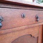 Art Deco Kastje Eiken Commode Wastafelkastje thumbnail 4