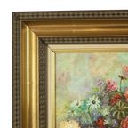 Stilleven Bloemen Vintage Schilderij Op Doek R. De Gryse thumbnail 2