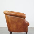 Schapenleren Clubfauteuil Met Een Correcte Afwerking Met Siernagels, In Goede Staat thumbnail 4