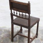 Set Of 3 Renaissance Chairs In Oak And Embossed Leather, 19Th Century, Belgium Prijs/Set thumbnail 11