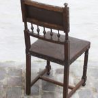 Set Of 3 Renaissance Chairs In Oak And Embossed Leather, 19Th Century, Belgium Prijs/Set thumbnail 17