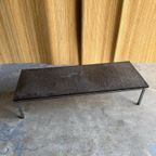 Vintage Brutalist Salontafel Leistenen Blad thumbnail 4