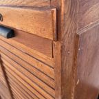 Dubbele Eiken Archiefkast, Rolluikkast, 120 Cm Hoog thumbnail 3