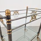 Vintage Regency Messing Metaal Bar Cart Drank Trolley Goud thumbnail 5