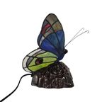 Tiffany Stijl - Vlinder - Tafellamp - Glas-in Lood - 3e Kwart 20e Eeuw thumbnail 5