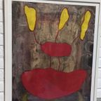 Dite Bultje Schilderij "rode Schelp", Ingelijst, 53 Cm X 65 thumbnail 7