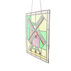 Vintage Glasraam Molen Glas In Lood Zonnevanger 47X37Cm thumbnail 6