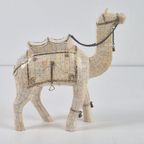 Vintage Kameel Beeldje Sculptuur Mozaïek Been ‘70 Handmade thumbnail 10