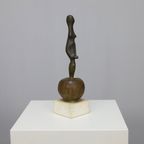 Sculpture Female Figure On Apple By Godfried Pieters thumbnail 4