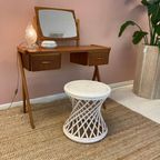 White Rattan & Bamboo Stool thumbnail 4