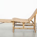 Geweldige Brocante Inklapbare Vintage Franse Rotan Lounge Fauteuil/ Deckchair thumbnail 5