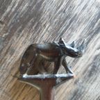 Vintage Briefopener Neushoorn Handgemaakt Kenia Ebbenhout thumbnail 5