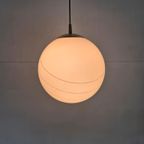 Vintage Opaline Space Age Lamp Met Gouden Randen Globe thumbnail 6