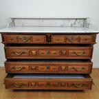 Vintage Frans Dressoir Commode, Ladekast Badkamermeubel Met Marmer Blad 113 thumbnail 6