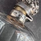 Antiek Engels Zilveren Zakflacon / Heupfles Begin 1900, London thumbnail 5