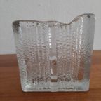 Zeldzame Brutalist Ijsglas Vaas Nybro Glasbruk Zweden thumbnail 8