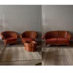 Rotan Bamboe Loungeset Bank Fauteuils Design Vintage thumbnail 6