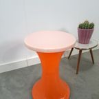 Kunststof Kruk Oranje Met Wit Nr. 4 Vintage thumbnail 4