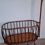 Vintage Rotan Wieg Met Stang, Sfeervol En Uniek, Jaren '70 thumbnail 3