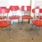 Prachtige Set Van 4 Vintage Retro Formica Stoelen thumbnail 7
