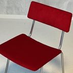 Jaren 70 Eettafelstoel Vintage Design Eetkamerstoel Rood thumbnail 3