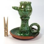 Groene Aardewerken Kandelaar thumbnail 4