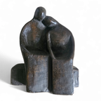 Solid Bronze Figures / Marked Hk / Height 17 Cm Height 17 Width 14 Depth 9 Cm thumbnail 8