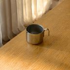 Vintage Stainless Steel Coffee Cup With Milk Jug thumbnail 2